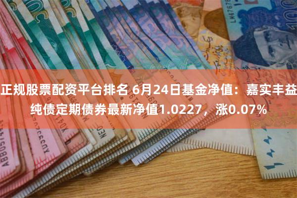 正规股票配资平台排名 6月24日基金净值：嘉实丰益纯债定期债券最新净值1.0227，涨0.07%